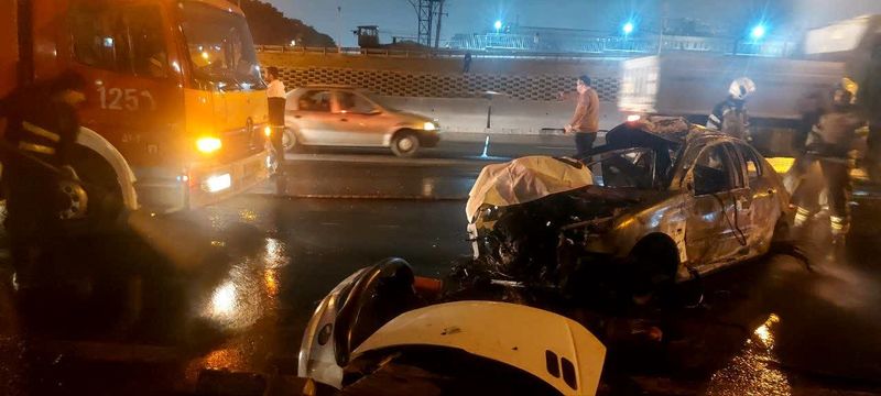 تصادف آتشین در تهران
