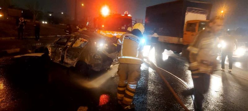 تصادف آتشین در تهران