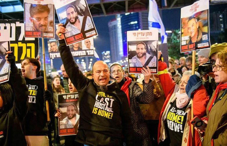 تظاهرات حامیان توافقنامه مبادله اسرا در اسرائیل
