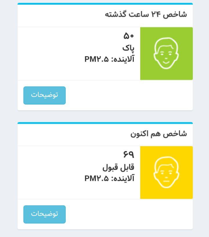 وضعیت هوای تهران قابل قبول است