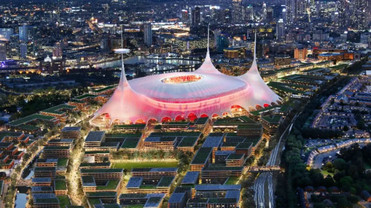  استادیومی با سقف خورشیدی مشابه چتر