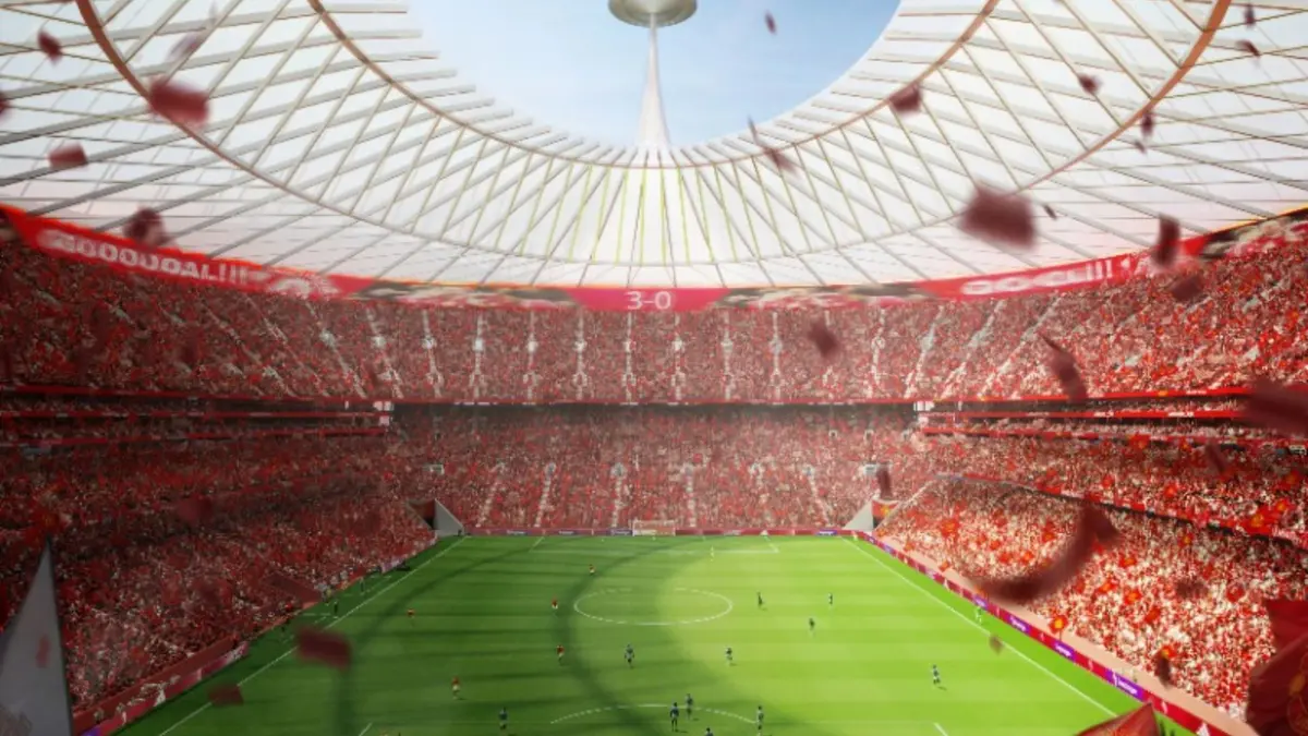  استادیومی با سقف خورشیدی مشابه چتر