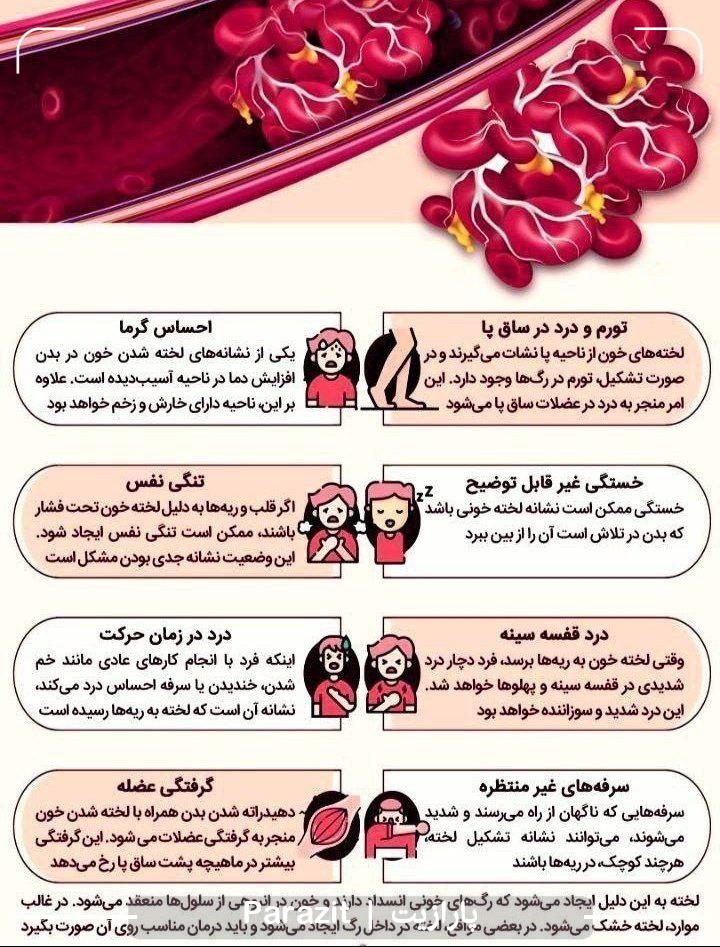 ۸ علامت خطرناک لخته شدن خون در بدن