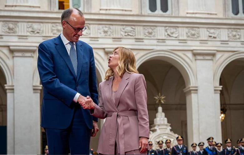 استقبال نخست وزیر ایتالیا از صدراعظم آلمان