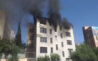 حریق یک ساختمان متروکه در خیابان مفتح تهران
