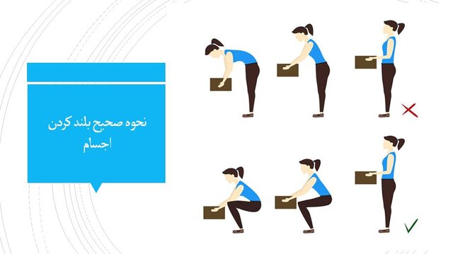نحوه صحیح بلند کردن اجسام