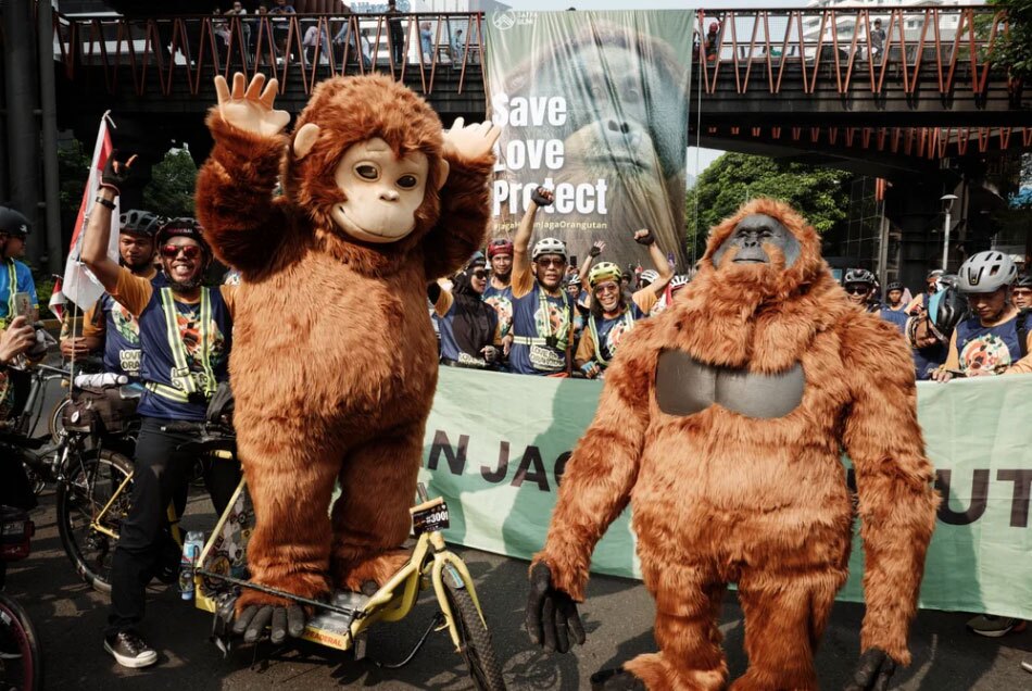دوچرخه‌سواران و فعالان محیط زیست اندونزی