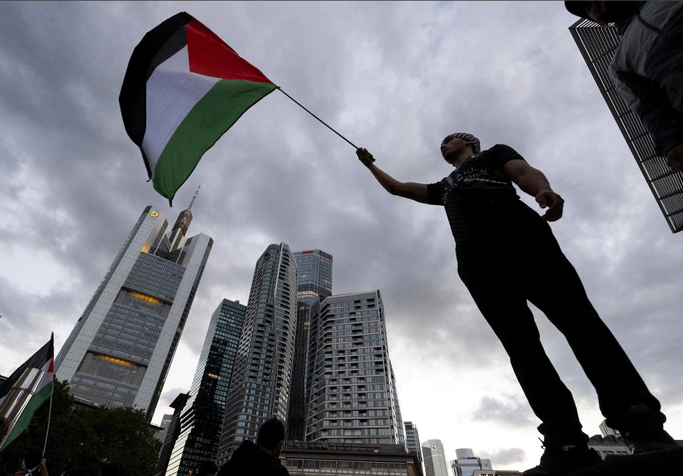 اجتماع حامیان فلسطین در شهر فرانکفورت