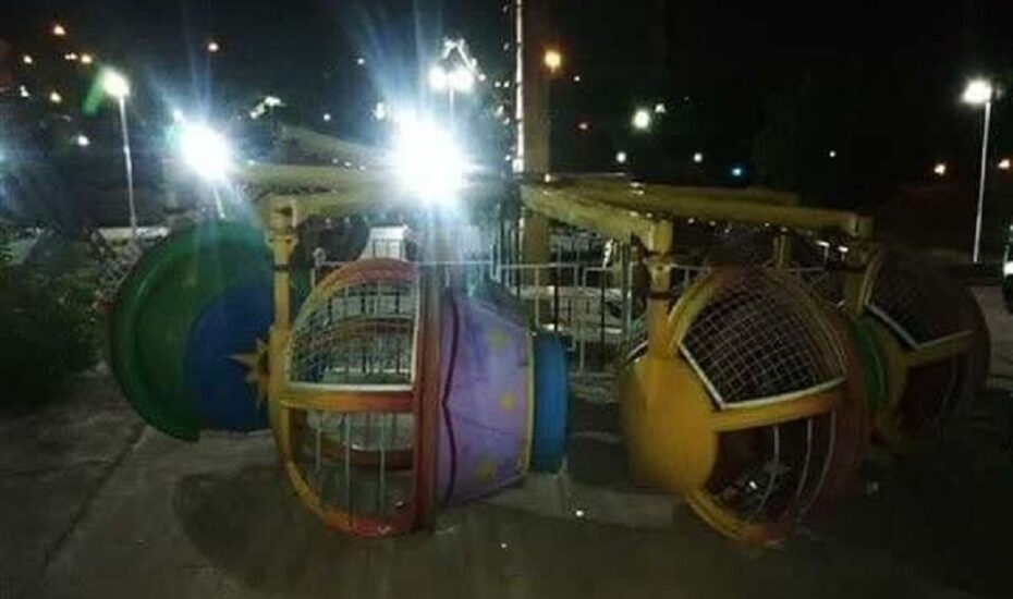 واژگونی قطار شهربازی
