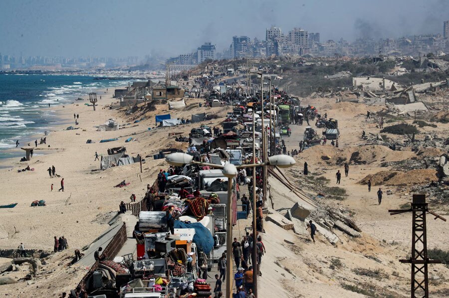 کوچ اجباری فلسطینی ها از شهر غزه