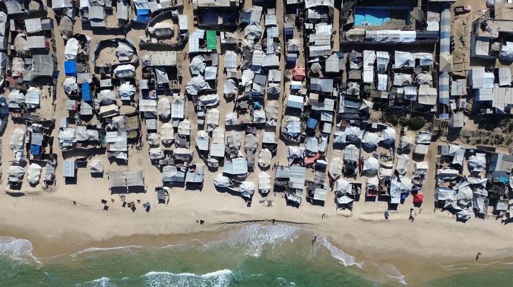 چادرهای آوارگان جنگی در شهر خان یونس