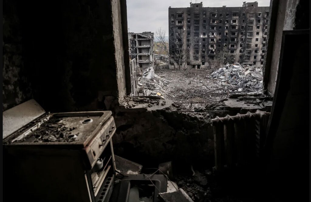 خرابه های بمباران روسیه در اوکراین