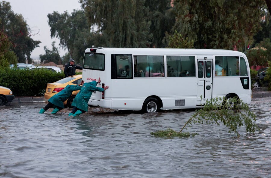 سیل در شهر موصل عراق