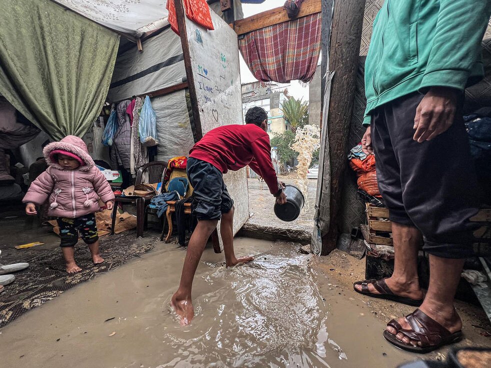 دیدنی های امروز؛ از بوقلمون های روز شکرگزاری در کاخ سفید تا دردسر باران برای مردم غزه نفوذ آب باران به داخل چادر اسکان آوارگان جنگی