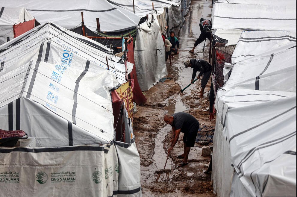 دیدنی های امروز؛ از بوقلمون های روز شکرگزاری در کاخ سفید تا دردسر باران برای مردم غزه نفوذ آب باران به داخل چادر اسکان آوارگان جنگی