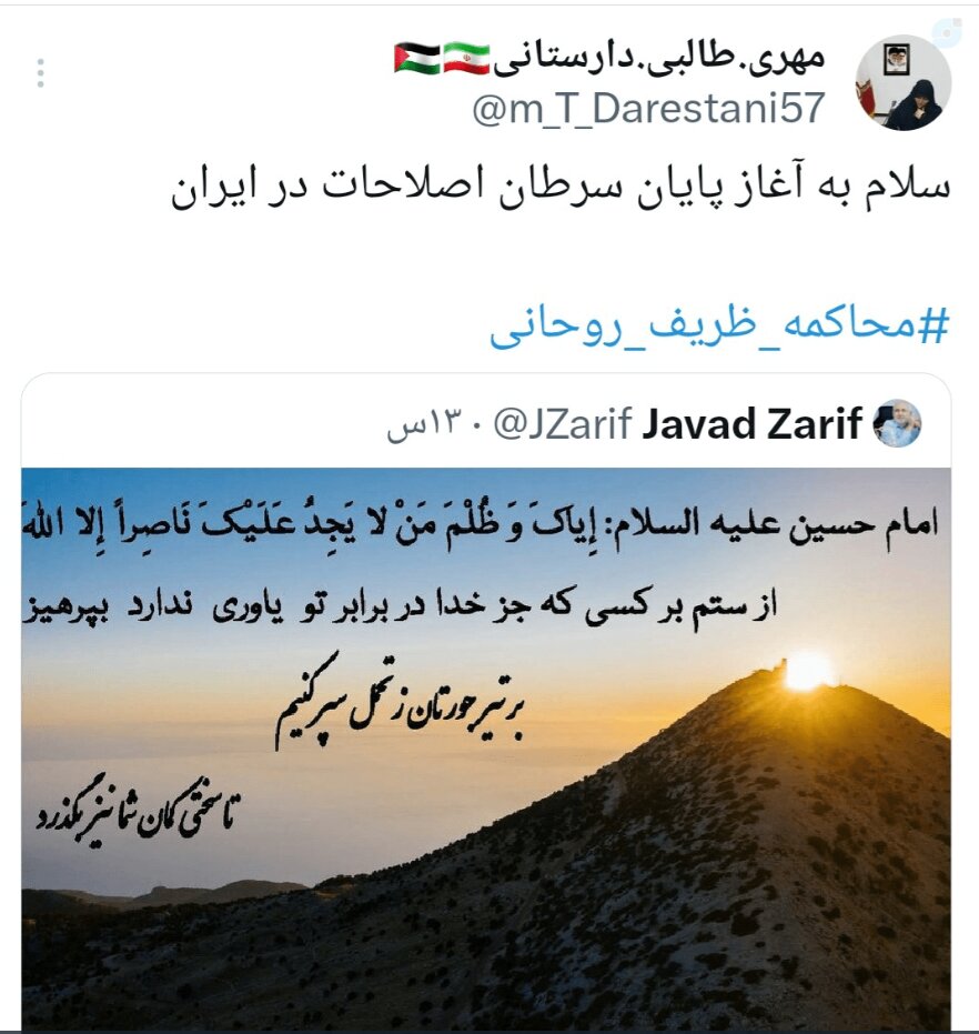 واکنش جنجالی عضو برکنار‌شده ستاد امر به معروف به توییت ظریف