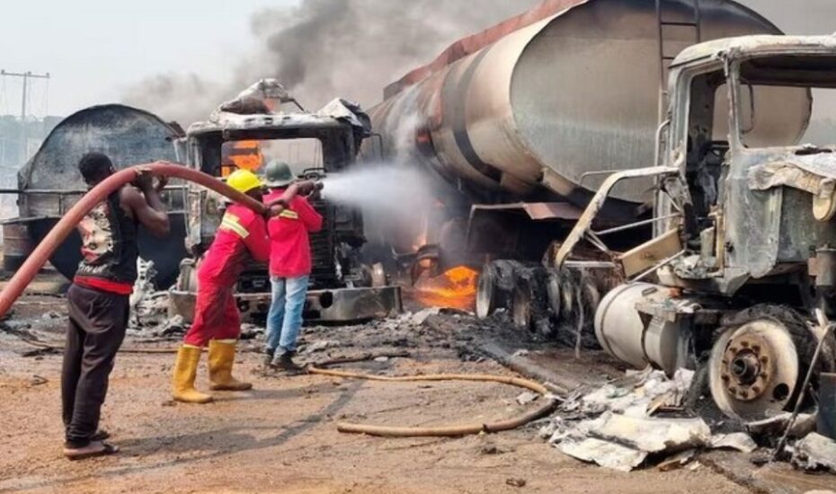 انفجار تانکر سوخت در جاده فرودگاه یزد