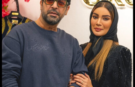 قاب عاشقانه تازه عروس و داماد سینمای ایران