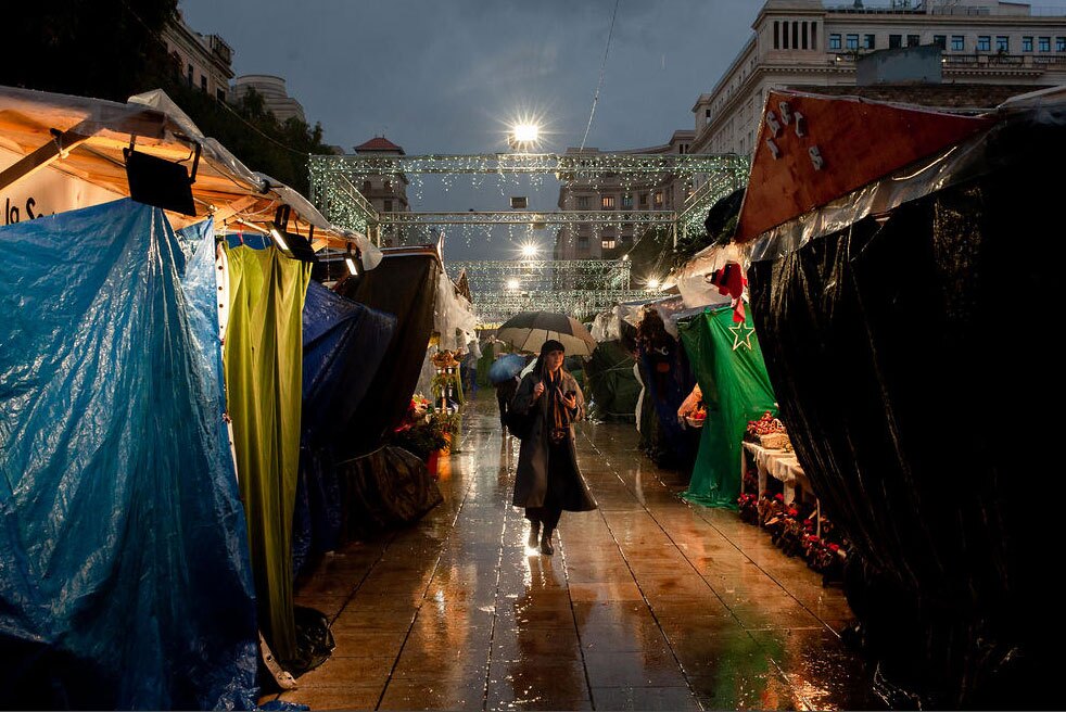 بازار کریسمس در شهر بارسلونا اسپانیا