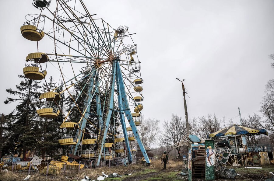 شهربازی آسیب دیده از جنگ در اوکراین