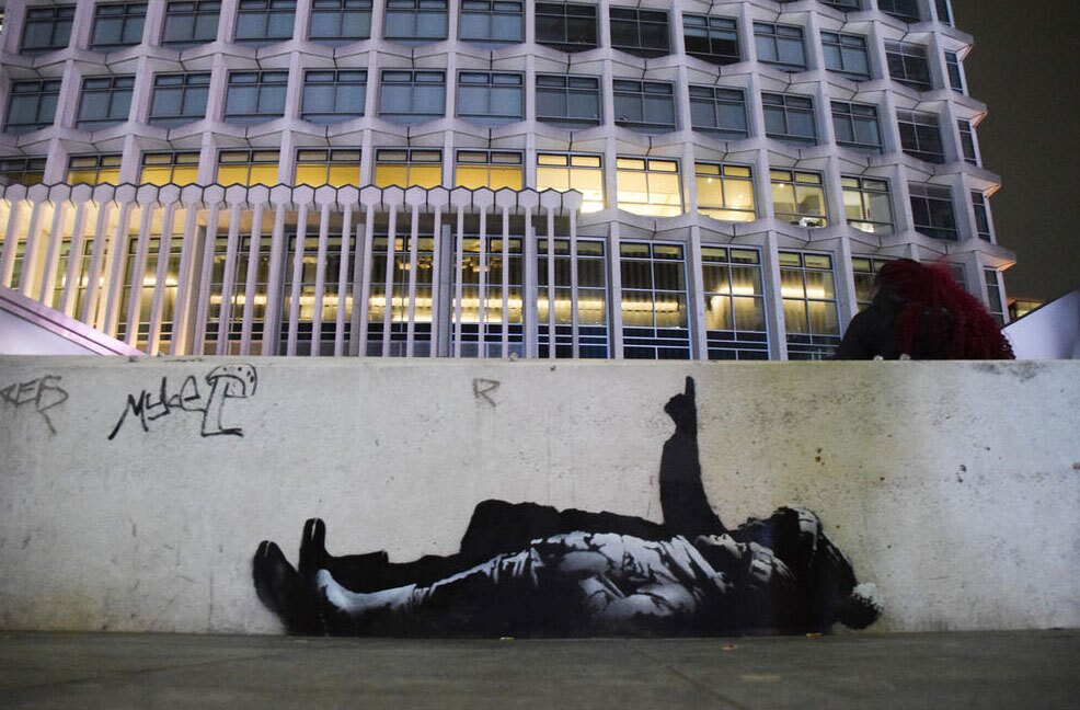 نقاشی دیواری جدید منسوب به "بنکسی"