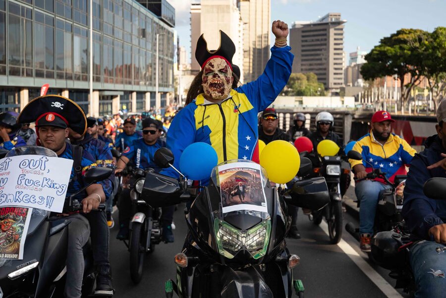 تظاهرات در پایتخت ونزوئلا علیه دزدی دریایی آمریکا