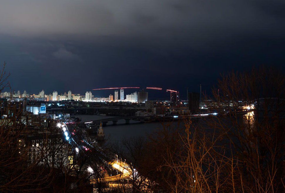 درگیری پدافند هوایی اوکراین با پهپادهای روسی