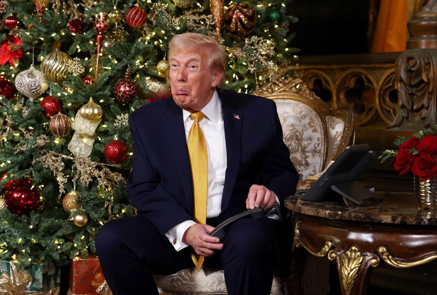 ترامپ و همسرش در مراسم جوابگویی تلفنی به شهروندان آمریکا 