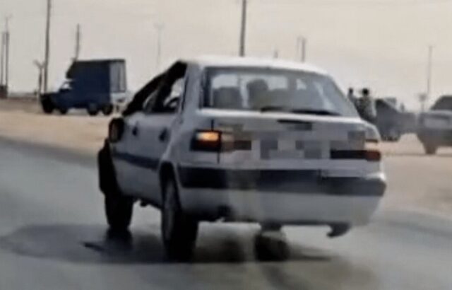 توقیف زانتیای متحرک ۳چرخ در شیراز/ فیلم توقیف زانتیای متحرک ۳چرخ در شیراز