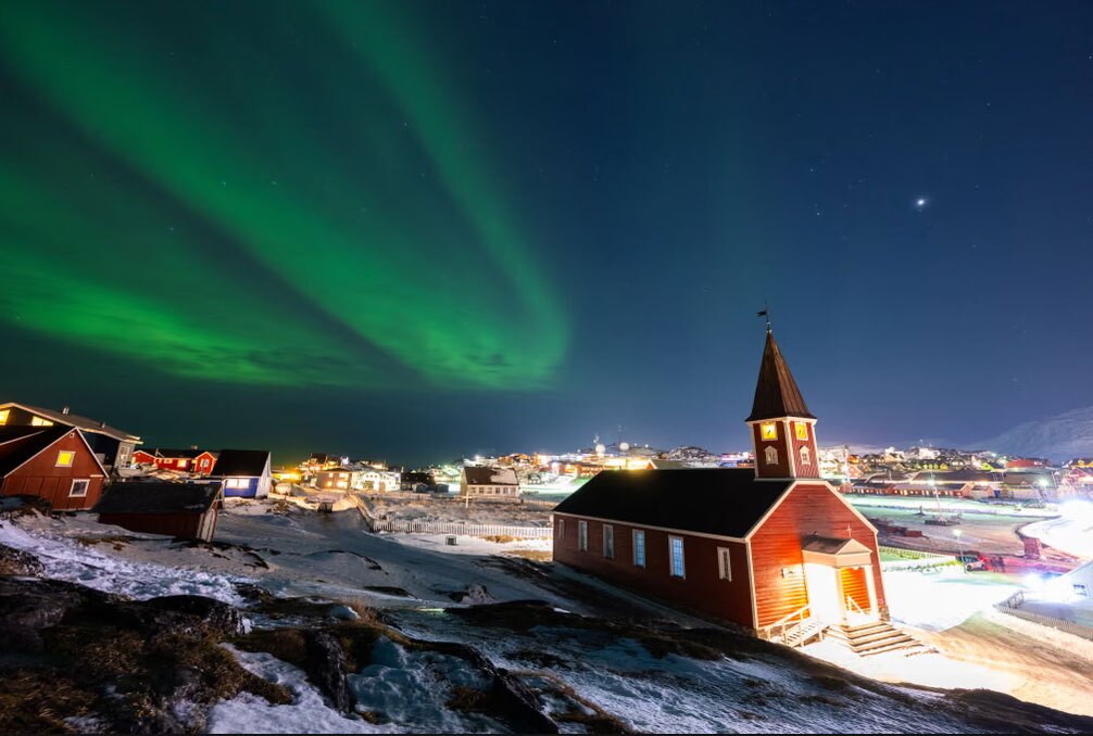 پدیده شفق قطبی در گرینلند