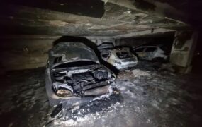 آتش سوزی در پارکینگ ساختمان مسکونی