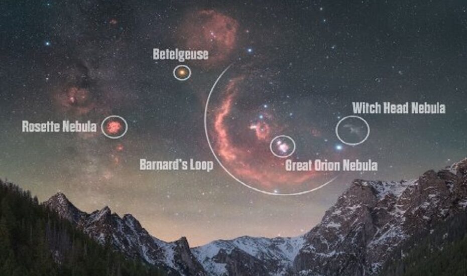 عکس روز ناسا از گنجینه‌های شکارچی بر فراز کوه‌های برفی