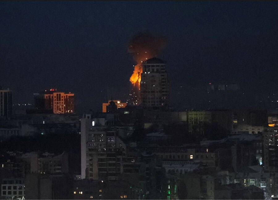 حمله موشکی و پهپادی به پایتخت اوکراین