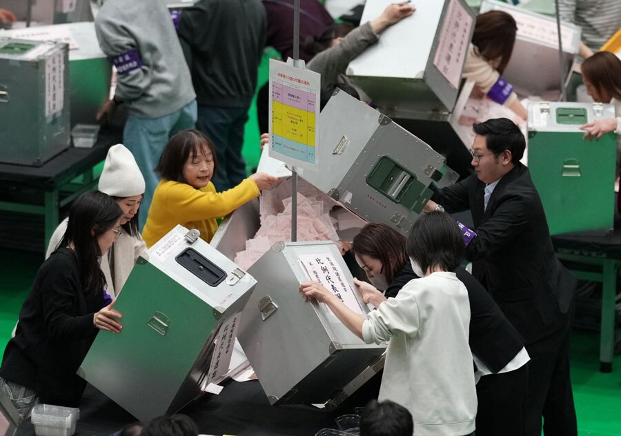 شمارش آرای انتخابات پارلمانی ژاپن