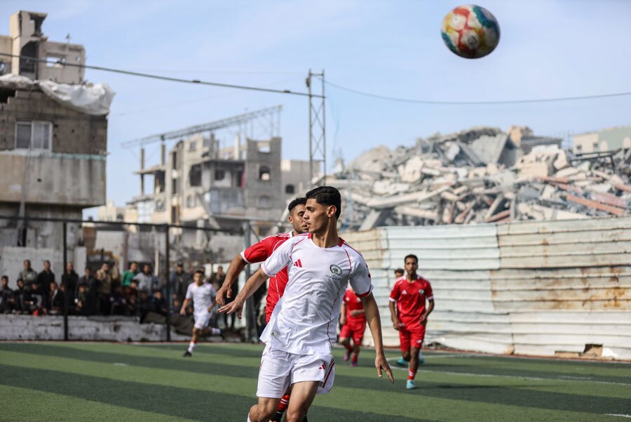 مسابقه فوتبال پنج نفره بین باشگاه ورزشی غزه 