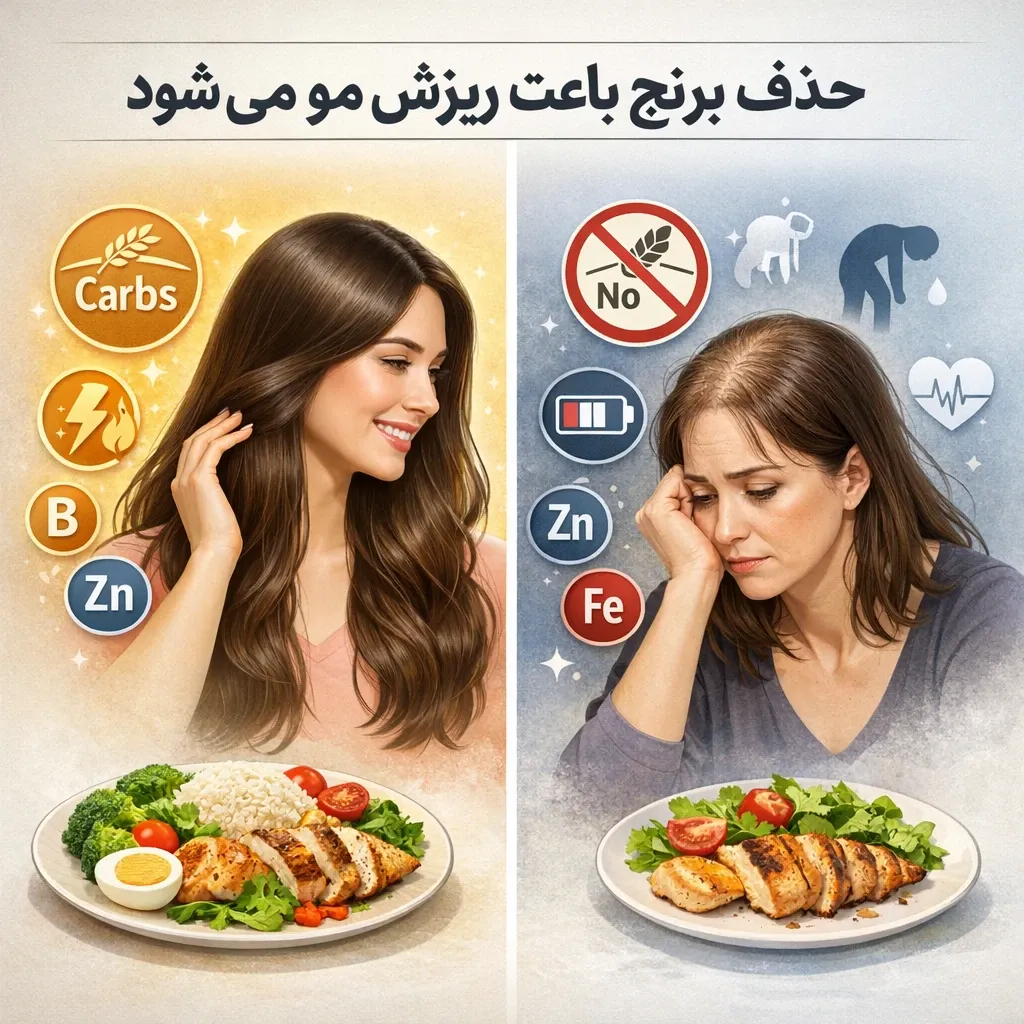  ریزش مو  حذف برنج 