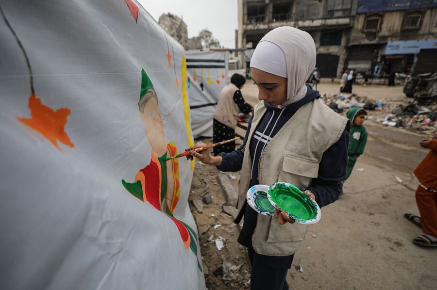 جشن آغاز ماه مبارک رمضان در نوار غزه
