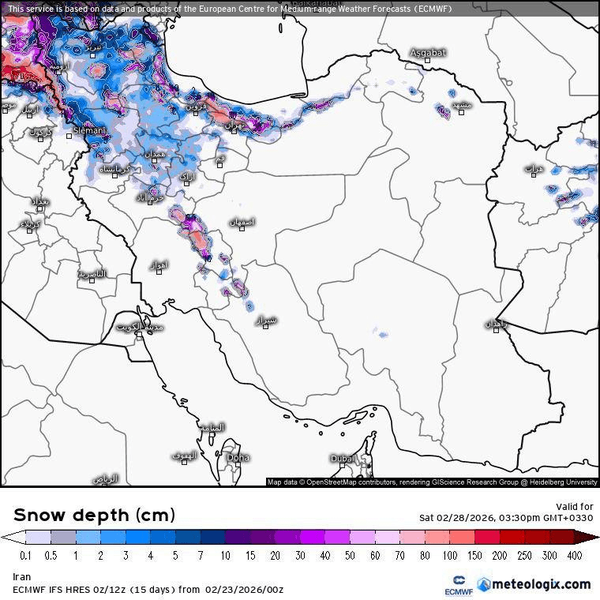 موج برف و سرمای شدید از شنبه وارد کشور میشود/ نقشه موج برف و سرما