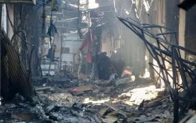 آتش سوزی بازار رشت