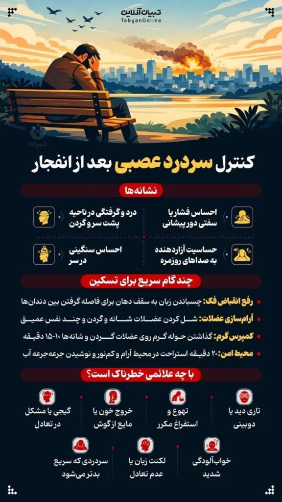 کنترل سردرد عصبی بعد از انفجار/ اینفوگرافیک سردرد عصبی بعد از انفجار