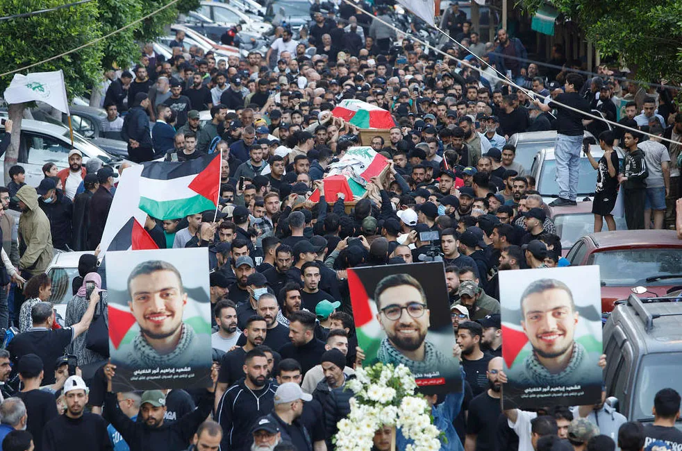 تشییع پیکر دو شهید نبرد ضداشغالگری اسرائیل