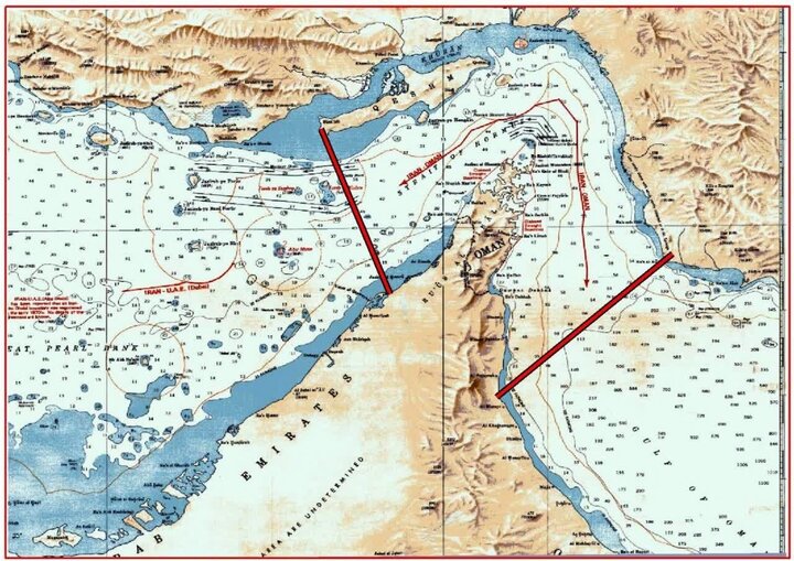 محدوده جدید کنترل تنگه هرمز اعلام 