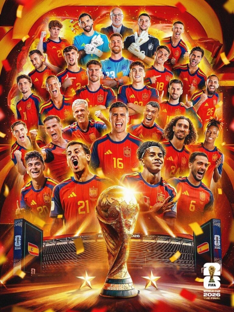پوستر قهرمانی اسپانیا در جام جهانی ۲۰۲۶