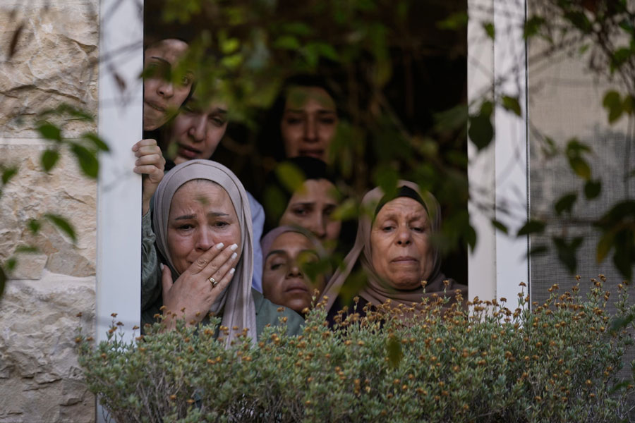 مراسم تشییع دو کارمند نظام درمانی فلسطین