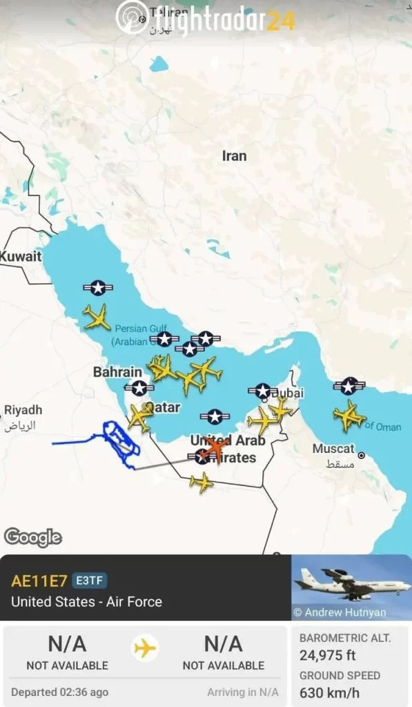 فعالیت سنگین نیروی هوایی آمریکا در خلیج فارس