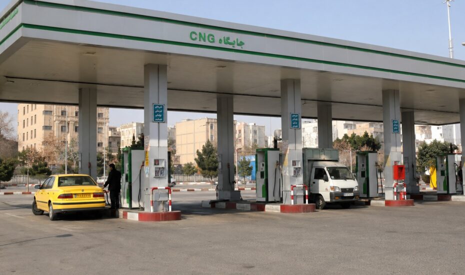 خودروی دوگانه‌سوز در حال سوخت‌گیری در جایگاه CNG
