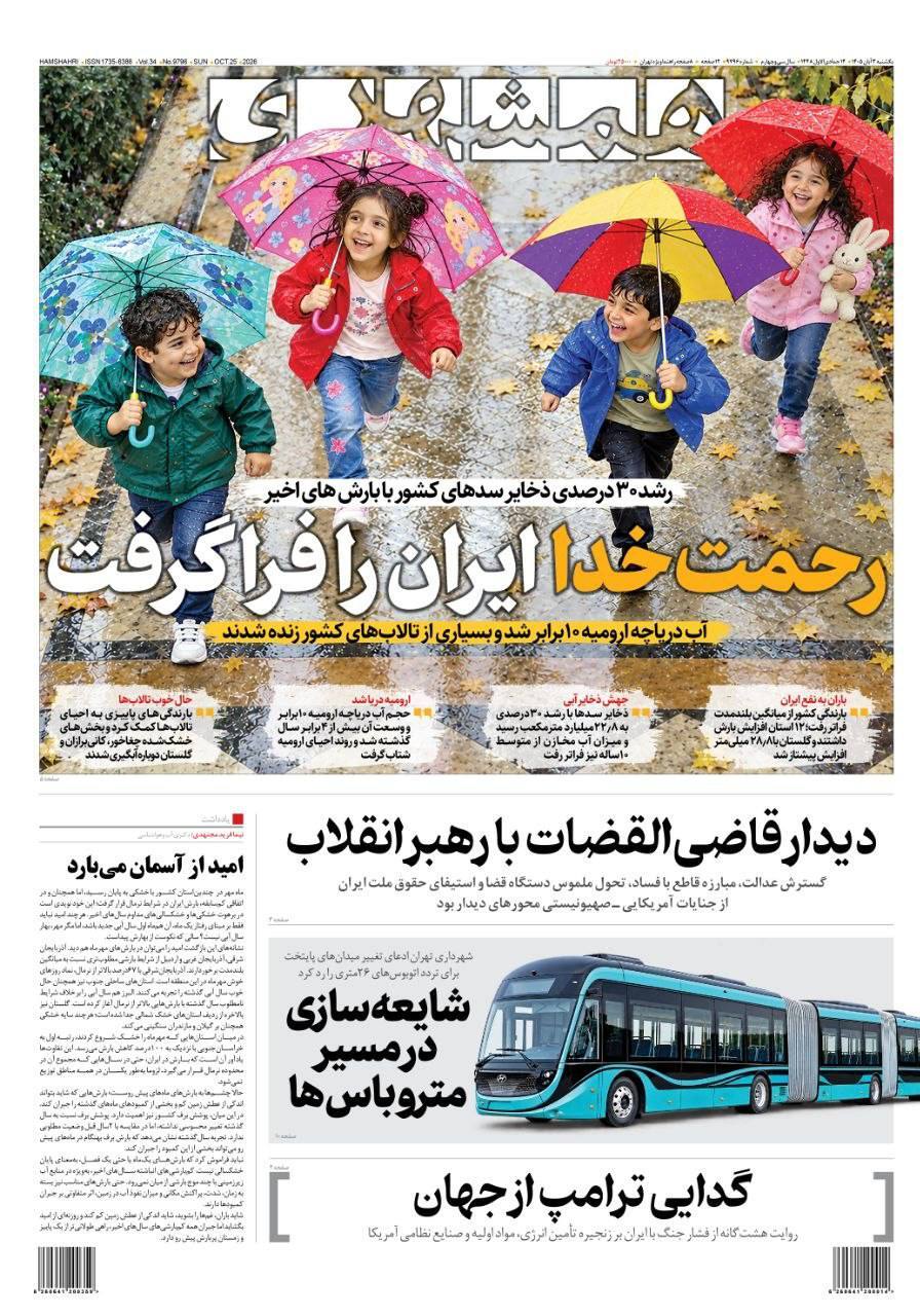 صفحه اول روزنامهها